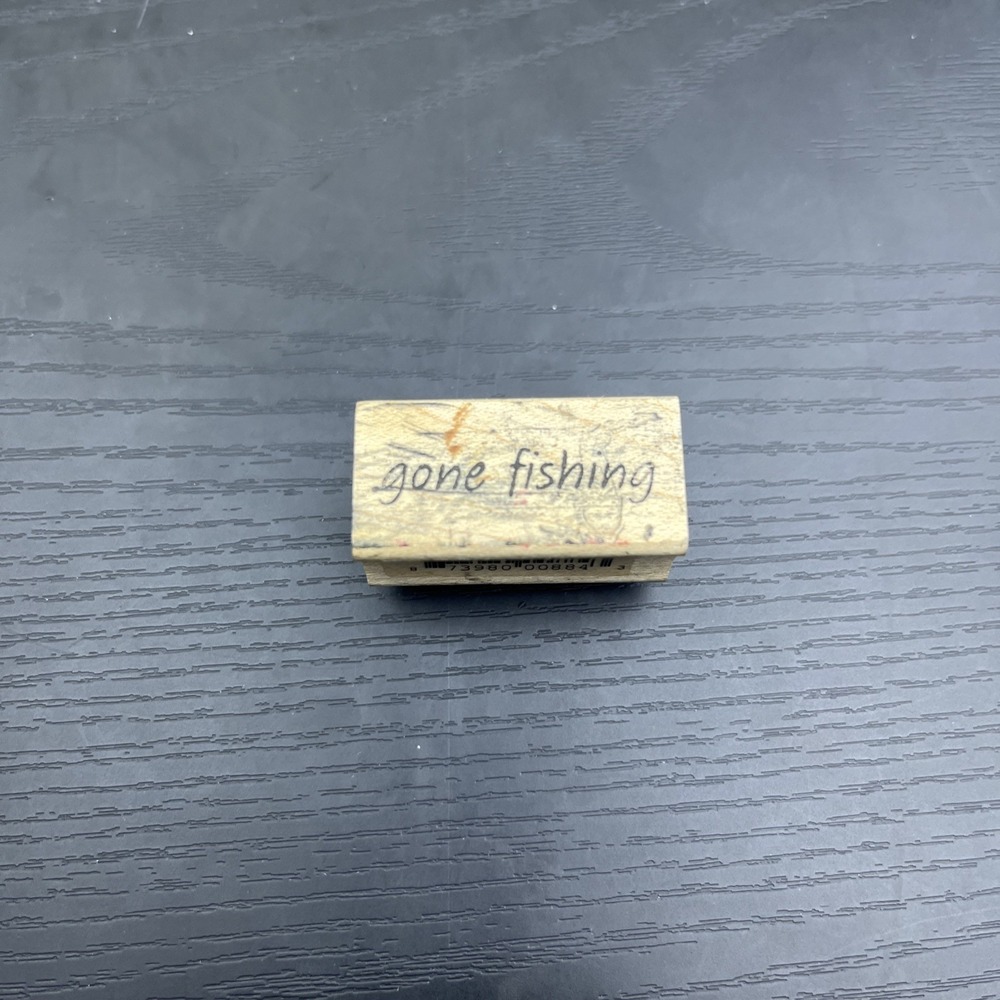 Memory Box Gone Fishing Rubber Stamp‎ Fishing Outdoor Craft Card Making